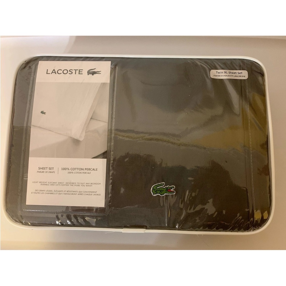 Lacoste Twin XL Sheet Set in Charcoal